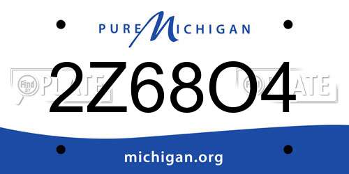 2Z68O4 Michigan License Plate