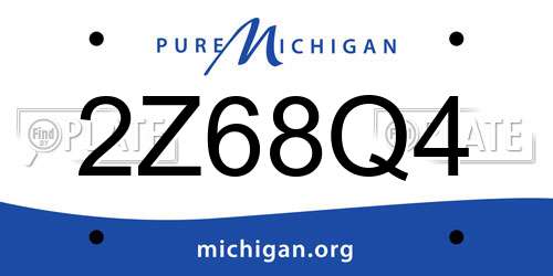 2Z68Q4 Michigan License Plate