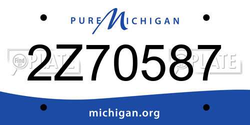 2Z70587 Michigan License Plate
