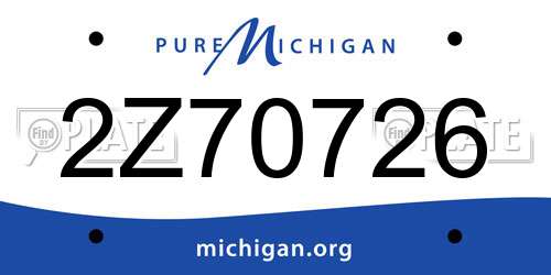 2Z70726 Michigan License Plate