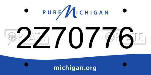 2Z70776 Michigan License Plate