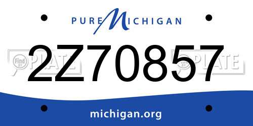 2Z70857 Michigan License Plate