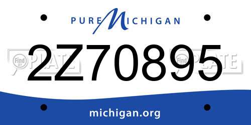 2Z70895 Michigan License Plate