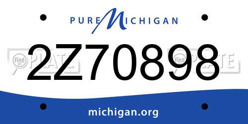 2Z70898 Michigan License Plate