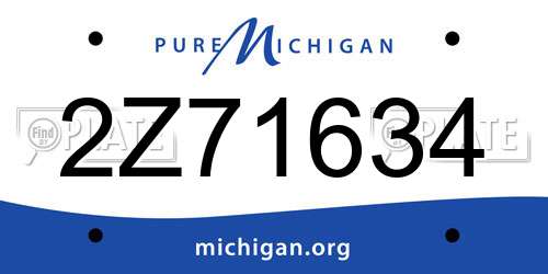 2Z71634 Michigan License Plate