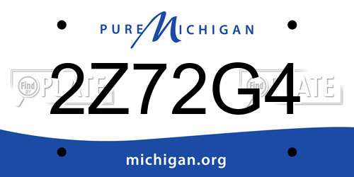 2Z72G4 Michigan License Plate