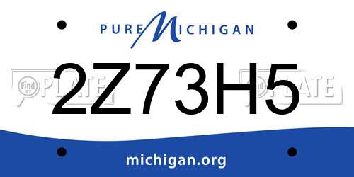 2Z73H5 Michigan License Plate