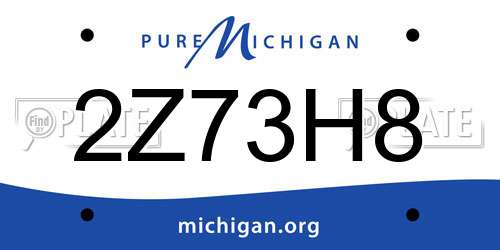 2Z73H8 Michigan License Plate