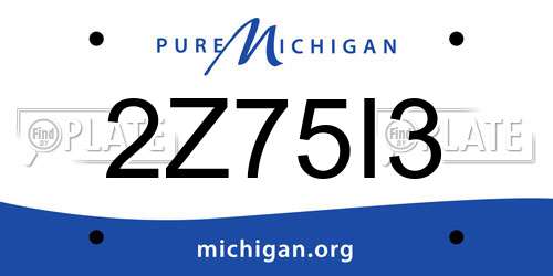 2Z75I3 Michigan License Plate