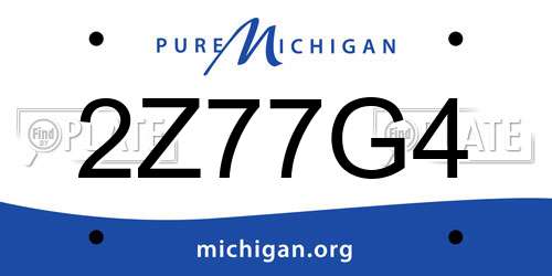 2Z77G4 Michigan License Plate
