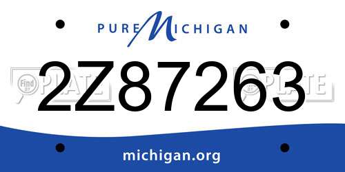 2Z87263 Michigan License Plate