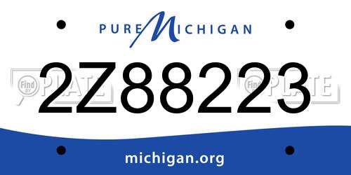 2Z88223 Michigan License Plate
