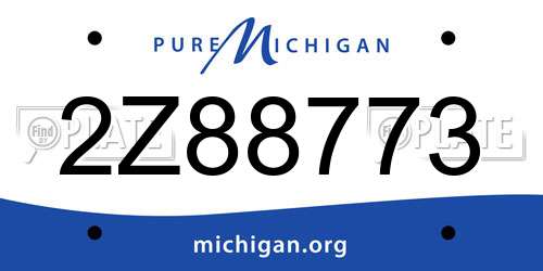 2Z88773 Michigan License Plate
