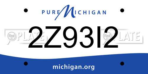 2Z93I2 Michigan License Plate