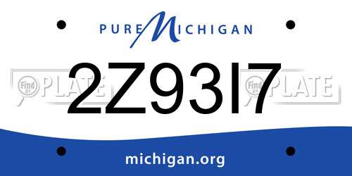 2Z93I7 Michigan License Plate