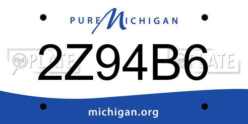 2Z94B6 Michigan License Plate