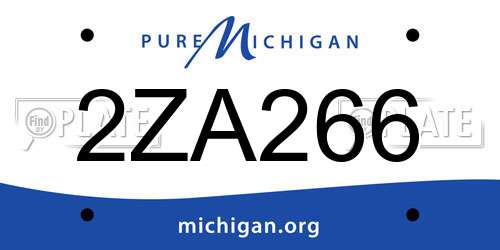 2ZA266 Michigan License Plate