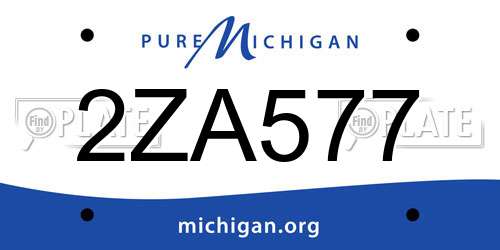 2ZA577 Michigan License Plate