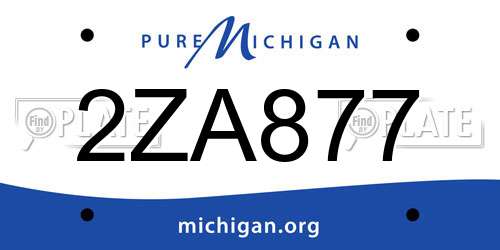 2ZA877 Michigan License Plate
