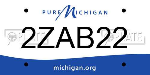 2ZAB22 Michigan License Plate