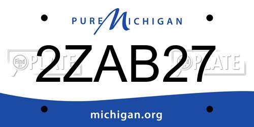2ZAB27 Michigan License Plate