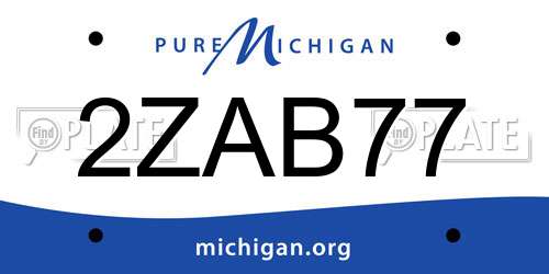 2ZAB77 Michigan License Plate