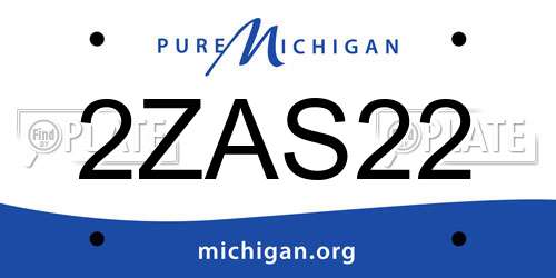 2ZAS22 Michigan License Plate