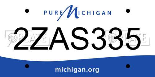 2ZAS335 Michigan License Plate