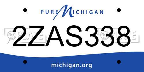 2ZAS338 Michigan License Plate