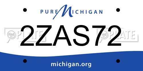 2ZAS72 Michigan License Plate