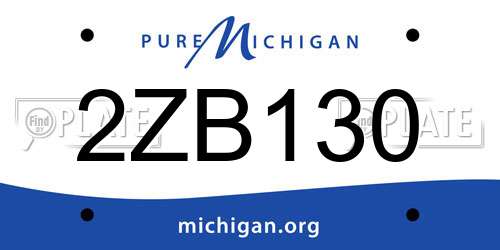 2ZB130 Michigan License Plate