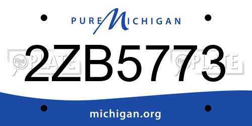 2ZB5773 Michigan License Plate