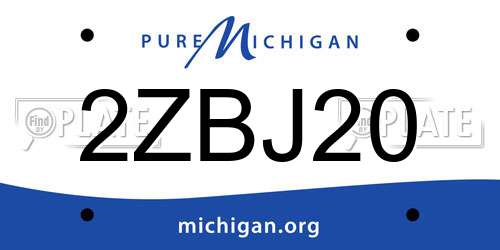 2ZBJ20 Michigan License Plate