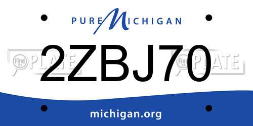 2ZBJ70 Michigan License Plate