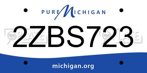 2ZBS723 Michigan License Plate
