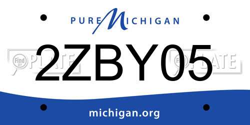2ZBY05 Michigan License Plate