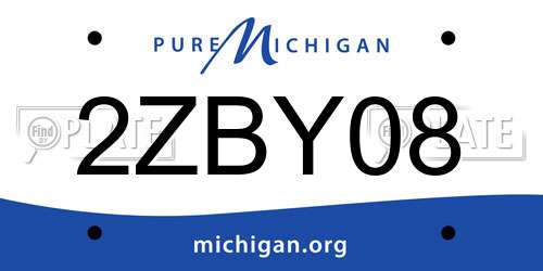 2ZBY08 Michigan License Plate