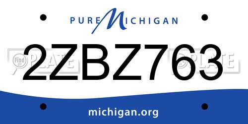 2ZBZ763 Michigan License Plate