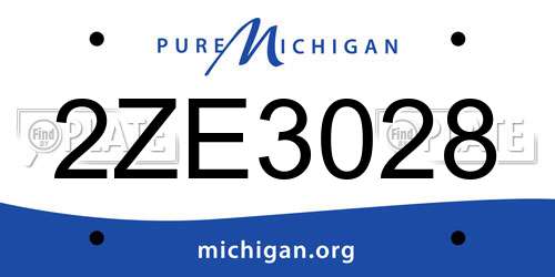 2ZE3028 Michigan License Plate