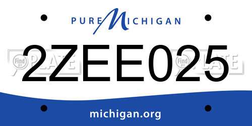 2ZEE025 Michigan License Plate