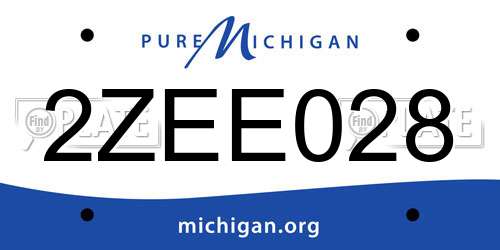 2ZEE028 Michigan License Plate