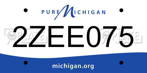 2ZEE075 Michigan License Plate