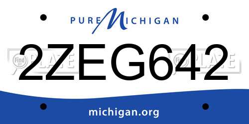 2ZEG642 Michigan License Plate