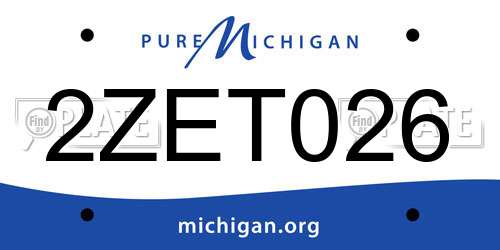 2ZET026 Michigan License Plate
