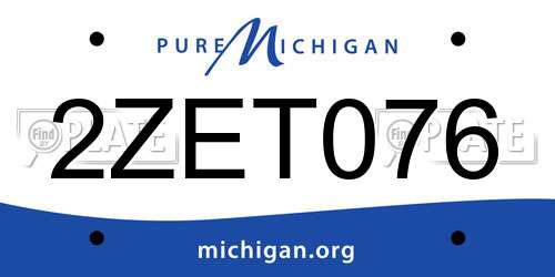 2ZET076 Michigan License Plate