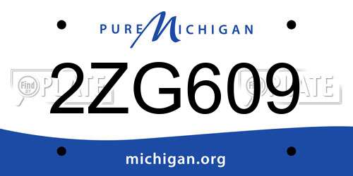 2ZG609 Michigan License Plate