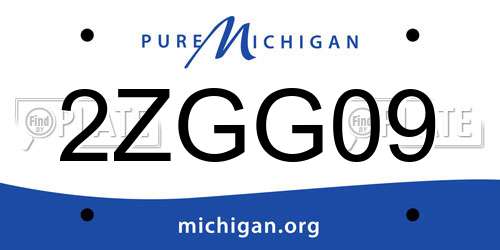 2ZGG09 Michigan License Plate