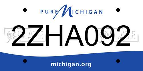 2ZHA092 Michigan License Plate