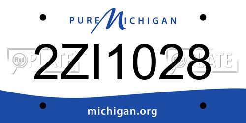 2ZI1028 Michigan License Plate
