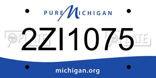 2ZI1075 Michigan License Plate